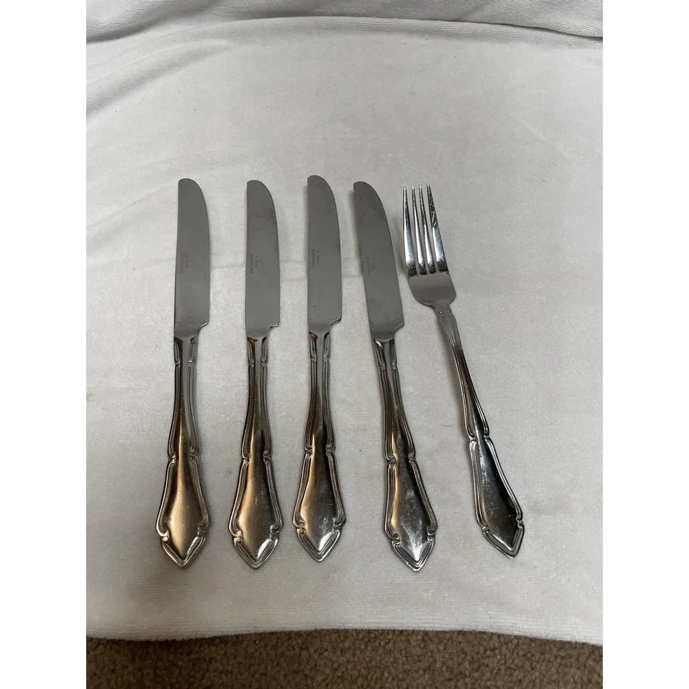 Pfaltzgraff Silverware 4 Dinner Knives Fork Stainless Flatware‎ Replacements